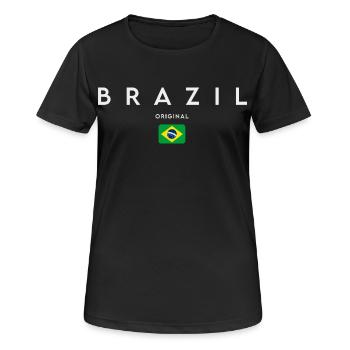 Drapeau brésilien, fierté brésilienne - T-shirt respirant Femme - noir - Devant - AI Model Female 172 light (172cm)