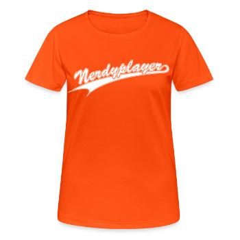 NERDY forever - Nerdyplayer - Women's Breathable T-Shirt - neon orange - Front - AI Model Female 172 dark (172cm)