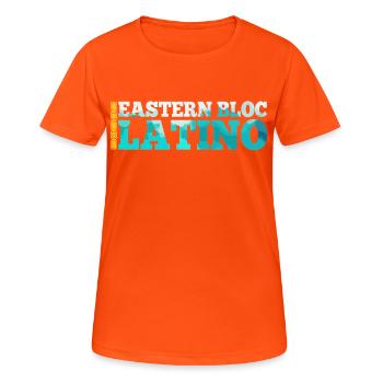 Eastern Bloc Latino Kazakh Kazakhstan Gift - Women's Breathable T-Shirt - neon orange - Front - AI Model Female 172 dark (172cm)