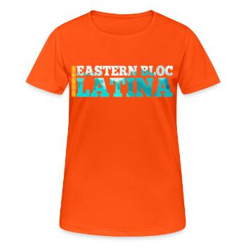 Eastern Bloc Latina Kazakhstan Kazakhstan Gift - Women's Breathable T-Shirt - neon orange - Front - AI Model Female 172 dark (172cm)