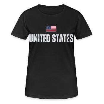 Drapeau américain, patriote américain - T-shirt respirant Femme - noir - Devant - AI Model Female 172 light (172cm)