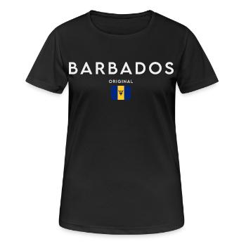 Flagge von Barbados, Barbados-Stolz - Frauen T-Shirt atmungsaktiv - Schwarz - Vorne - AI Model Female 172 light (172cm)