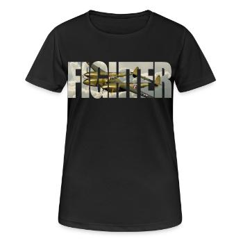 Chasseur P-38 Lightning - T-shirt respirant Femme - noir - Devant - AI Model Female 172 light (172cm)