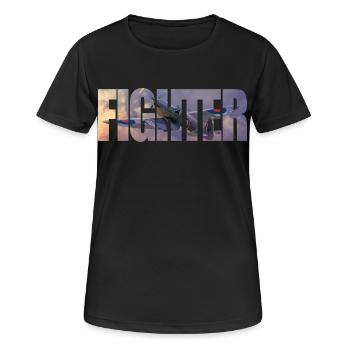 Fighter Spitfire - Women's Breathable T-Shirt - black - Front - AI Model Female 172 light (172cm)