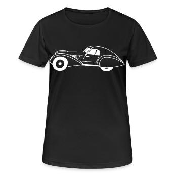 Automobile blanche et goutte d'eau - T-shirt respirant Femme - noir - Devant - AI Model Female 172 light (172cm)