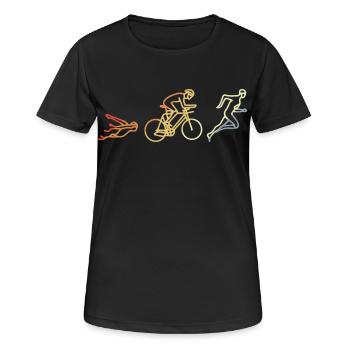 Triathlète Style Vintage - T-shirt respirant Femme - noir - Devant - AI Model Female 172 light (172cm)