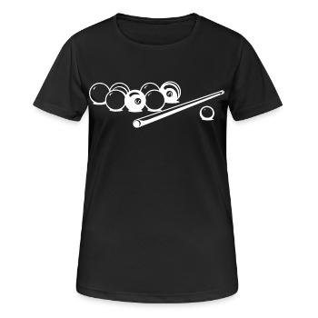 Dessin de boules de billard - T-shirt respirant Femme - noir - Devant - AI Model Female 172 light (172cm)