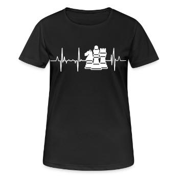 Schach Herzklopfen - Frauen T-Shirt atmungsaktiv - Schwarz - Vorne - AI Model Female 172 light (172cm)