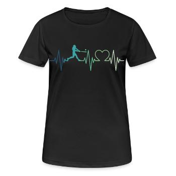 Baseball Battement de coeur de Joueur De Baseball - T-shirt respirant Femme - noir - Devant - AI Model Female 172 light (172cm)