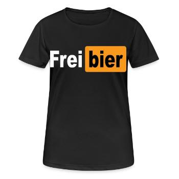 FREIBIER - Frauen T-Shirt atmungsaktiv - Schwarz - Vorne - AI Model Female 172 light (172cm)