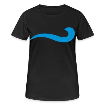wasser - Frauen T-Shirt atmungsaktiv - Schwarz - Vorne - AI Model Female 172 light (172cm)