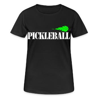 Pickleball - Frauen T-Shirt atmungsaktiv - Schwarz - Vorne - AI Model Female 172 light (172cm)