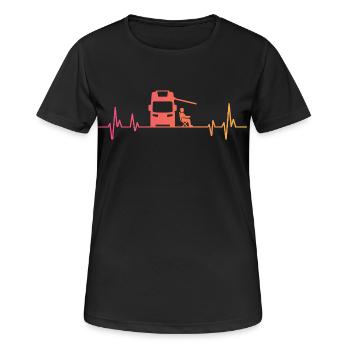 Sunset Camper Heartbeat Camper - Women's Breathable T-Shirt - black - Front - AI Model Female 172 light (172cm)