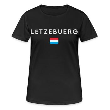 Flagge von Luxemburg, Luxemburger Stolz - Frauen T-Shirt atmungsaktiv - Schwarz - Vorne - AI Model Female 172 light (172cm)
