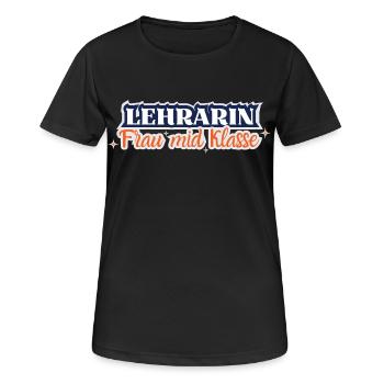 Lehrarin - Frau mid Klasse, Lehrerin - Frauen T-Shirt atmungsaktiv - Schwarz - Vorne - AI Model Female 172 light (172cm)