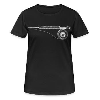 Fly fishing - Frauen T-Shirt atmungsaktiv - Schwarz - Vorne - AI Model Female 172 light (172cm)