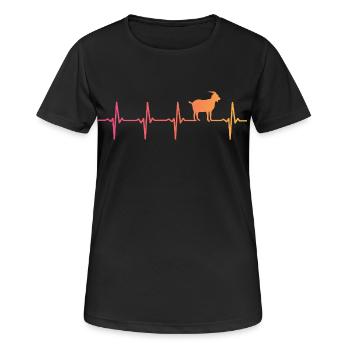 Goat Sunset Heartbeat Goats Goat - Women's Breathable T-Shirt - black - Front - AI Model Female 172 light (172cm)