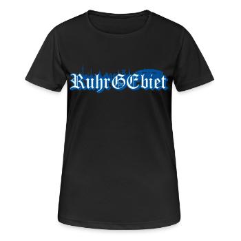Ruhrgebiet Gelsenkirchen GE Schalke - Frauen T-Shirt atmungsaktiv - Schwarz - Vorne - AI Model Female 172 light (172cm)