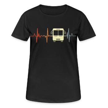Bus Herzfrequenz - Frauen T-Shirt atmungsaktiv - Schwarz - Vorne - AI Model Female 172 light (172cm)