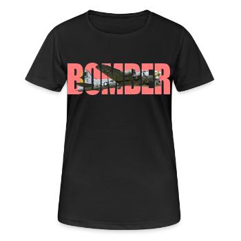 bombardier B-17 Forteresse volante - T-shirt respirant Femme - noir - Devant - AI Model Female 172 light (172cm)