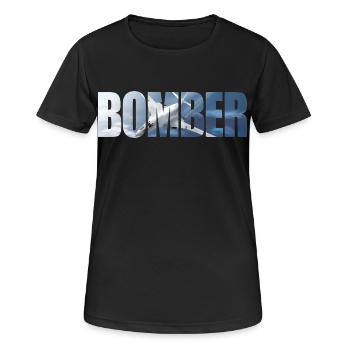 Blouson aviateur Tu-160 - T-shirt respirant Femme - noir - Devant - AI Model Female 172 light (172cm)