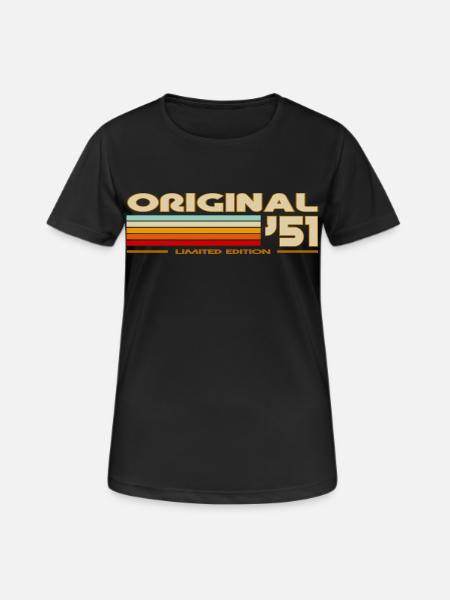 1951 - Frauen T-Shirt atmungsaktiv - Schwarz