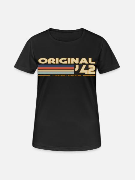 1942 - Frauen T-Shirt atmungsaktiv - Schwarz