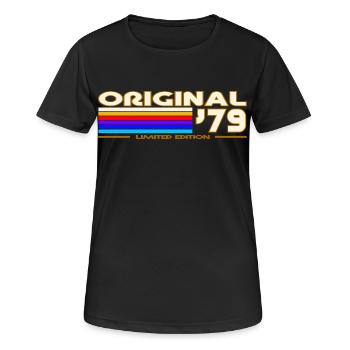 1979 - Frauen T-Shirt atmungsaktiv - Schwarz - Vorne - AI Model Female 172 light (172cm)