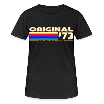 Originaler Arcenn-Ciel Vintage von 1973 - Frauen T-Shirt atmungsaktiv - Schwarz - Vorne - AI Model Female 172 light (172cm)