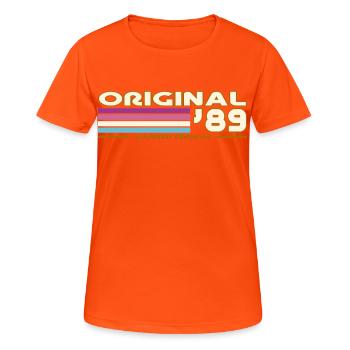 1989 - Women's Breathable T-Shirt - neon orange - Front - AI Model Female 172 dark (172cm)