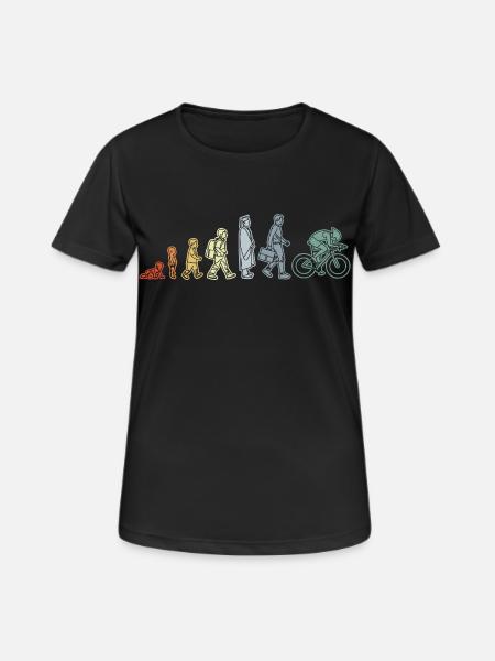 Radfahrer Evolution - Frauen T-Shirt atmungsaktiv - Schwarz