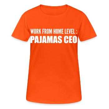 Work from home level : pajamas ceo - Women's Breathable T-Shirt - neon orange - Front - AI Model Female 172 dark (172cm)