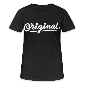 Original - Frauen T-Shirt atmungsaktiv - Schwarz - Vorne - AI Model Female 172 light (172cm)