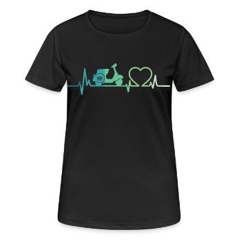 Heartbeat Roller Motor Roller - Frauen T-Shirt atmungsaktiv - Schwarz - Vorne - AI Model Female 172 light (172cm)
