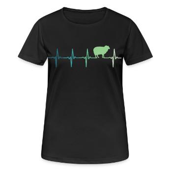 Sheep heartbeat Sheep Sheep - Women's Breathable T-Shirt - black - Front - AI Model Female 172 light (172cm)