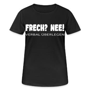 Vilain et verbalement supérieur – Dire chemise - T-shirt respirant Femme - noir - Devant - AI Model Female 172 light (172cm)