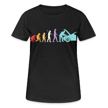 Evolution Mechaniker Humor Mechaniker Werkstatt - Frauen T-Shirt atmungsaktiv - Schwarz - Vorne - AI Model Female 172 light (172cm)