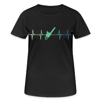 Lumberjack heartbeat chainsawed - Women's Breathable T-Shirt - black - Front - AI Model Female 172 light (172cm)