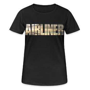 Avion de ligne - T-shirt respirant Femme - noir - Devant - AI Model Female 172 light (172cm)