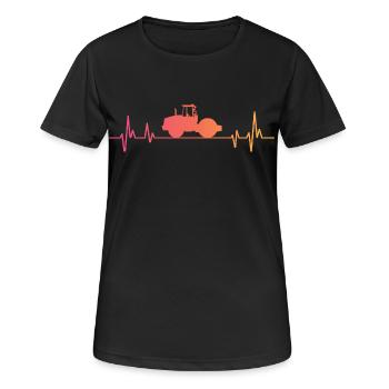 Compactor roller sunset construction - construction site - Women's Breathable T-Shirt - black - Front - AI Model Female 172 light (172cm)