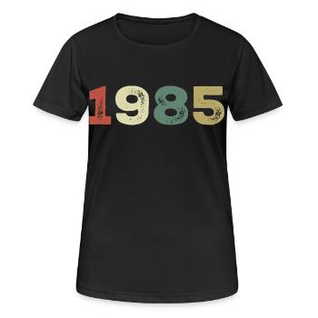 1985 Born in 1985 - Women's Breathable T-Shirt - black - Front - AI Model Female 172 light (172cm)
