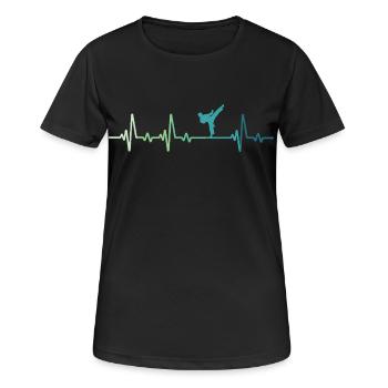 Taekwondo Taekwondo Heartbeat - Women's Breathable T-Shirt - black - Front - AI Model Female 172 light (172cm)
