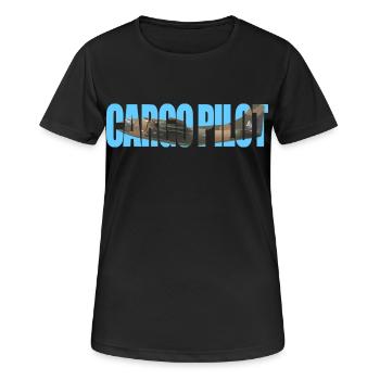 Cargo pilot C-123 - Frauen T-Shirt atmungsaktiv - Schwarz - Vorne - AI Model Female 172 light (172cm)