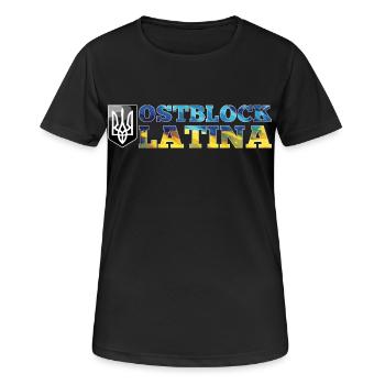 Ostblock Latina Ukrainerin Ukraine Geschenk - Frauen T-Shirt atmungsaktiv - Schwarz - Vorne - AI Model Female 172 light (172cm)