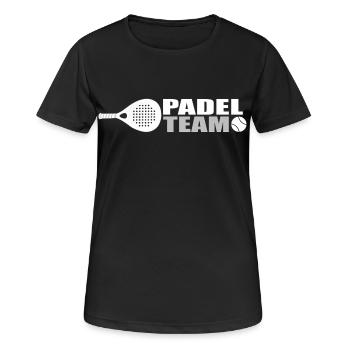 L’équipe de padel - T-shirt respirant Femme - noir - Devant - AI Model Female 172 light (172cm)