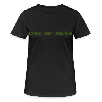 Sonne Bier FreundeT-Shirt–Frühlingsfest Biergarten - Frauen T-Shirt atmungsaktiv - Schwarz - Vorne - AI Model Female 172 light (172cm)