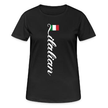 Italy - Women's Breathable T-Shirt - black - Front - AI Model Female 172 light (172cm)