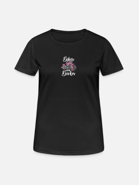 Pink Motorcycle Design Breast Cancer - Women's Breathable T-Shirt - black