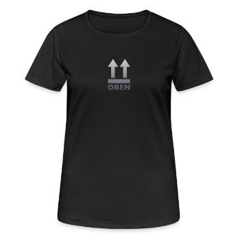 This Side up - Frauen T-Shirt atmungsaktiv - Schwarz - Vorne - AI Model Female 172 light (172cm)