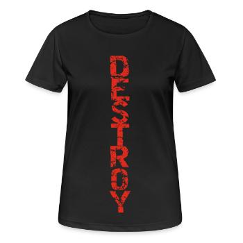 Destroy in red - Women's Breathable T-Shirt - black - Front - AI Model Female 172 light (172cm)